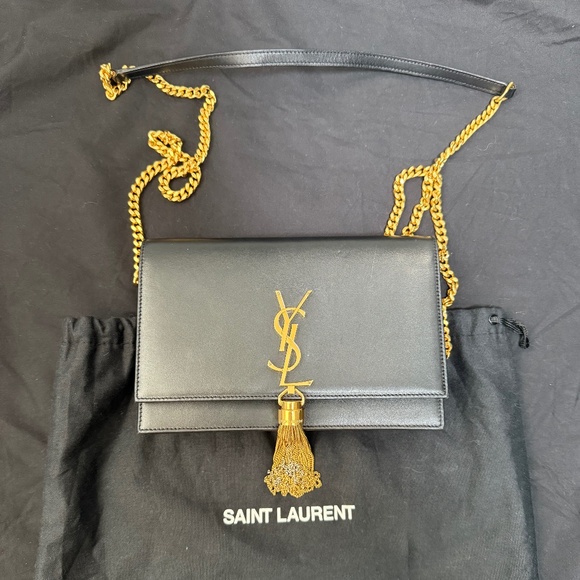 YSL Kate Tassel Wallet on a Chain - Black Calfskin - Picture 1 of 10
